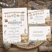 Little Fisherman Waterverf Gevist Baby shower Kaart