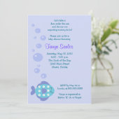 Little Fishing Ocean 5x7 Baby shower Invitation Kaart (Staand voorkant)