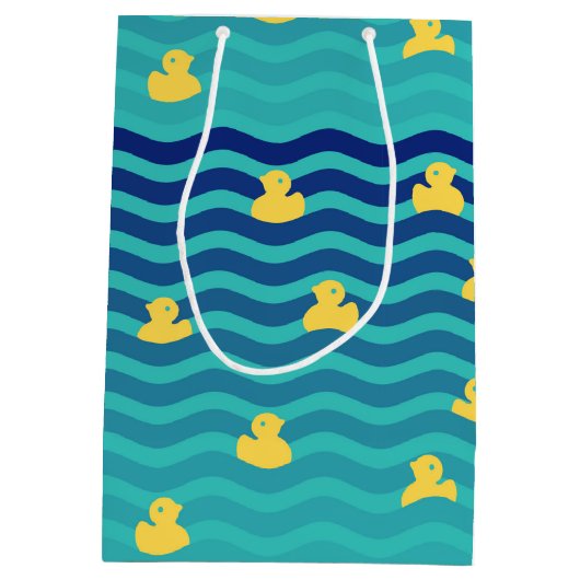 Little Floating Yellow Ducks Medium Cadeauzakje (Achterkant)