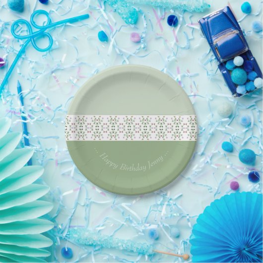 Little Floral Accenttern Pattern Papieren Bordje (Feest)