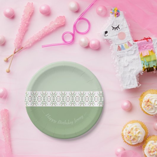 Little Floral Accenttern Pattern Papieren Bordje (Feest)