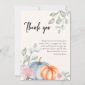 Little Floral Pumpkin Halloween Herfst Baby shower Bedankkaart (Voorkant)
