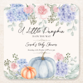 Little Floral Pumpkin Halloween Herfst Baby shower Kartonnen Onderzetters