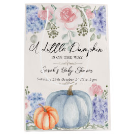 Little Floral Pumpkin Halloween Herfst Baby shower Medium Cadeauzakje