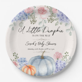 Little Floral Pumpkin Halloween Herfst Baby shower Papieren Bordje
