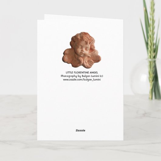LITTLE FLORENTINE ANGEL FEESTDAGEN KAART (Achterkant)