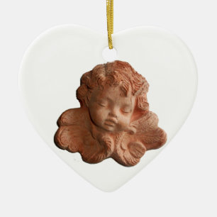LITTLE FLORENTINE ANGEL HEART MONOGRAM KERAMISCH ORNAMENT