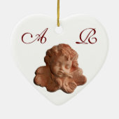 LITTLE FLORENTINE ANGEL HEART MONOGRAM KERAMISCH ORNAMENT (Achterkant)
