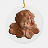 LITTLE FLORENTINE ANGEL Red Ruby Gem Stone Keramisch Ornament (Voorkant)