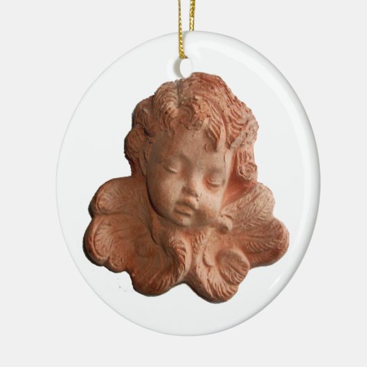 LITTLE FLORENTINE ANGEL Red Ruby Gem Stone Keramisch Ornament (Links)