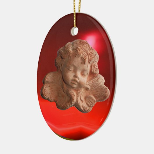 LITTLE FLORENTINE ANGEL Red Ruby Gem Stone Keramisch Ornament (Links)