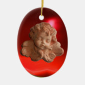 LITTLE FLORENTINE ANGEL Red Ruby Gem Stone Keramisch Ornament (Voorkant)