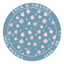 Little Flower Blue Chic Wedding stickers