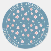 Little Flower Blue Chic Wedding stickers (Voorkant)