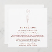 Little Flower Boho Terracotta Indie bedankt Kaart (Voorkant / Achterkant)