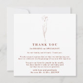 Little Flower Boho Terracotta Indie bedankt Kaart (Voorkant)