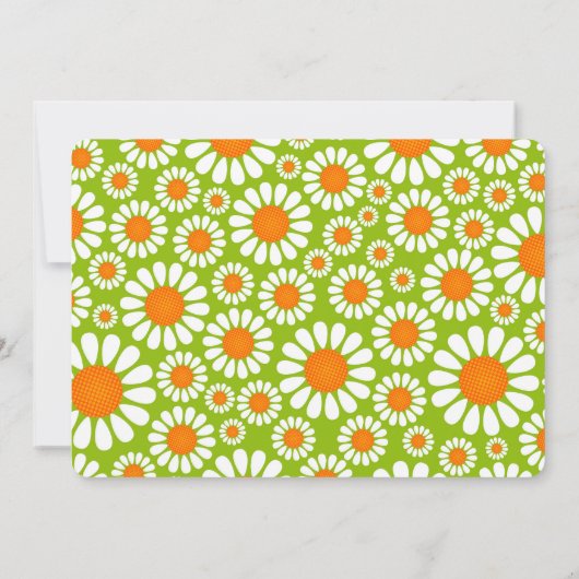 Little Flower Cute Daisy First Birthday Kaart (Achterkant)