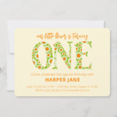 Little Flower Cute Daisy First Birthday Kaart (Voorkant)