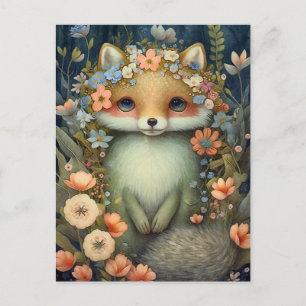 Little Flower Fox Briefkaart