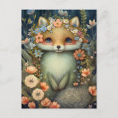 Little Flower Fox Briefkaart (Voorkant)