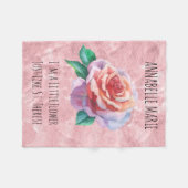 Little Flower Pink Rose St. Therese Fleece Deken (Voorkant (Horizontaal))