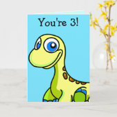 Little Foot Dinosaur Birthday Wenskaart Kaart (Gele Bloem)