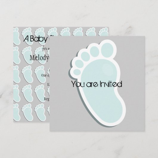 Little Footprints Baby shower Kaart (Voorkant / Achterkant)