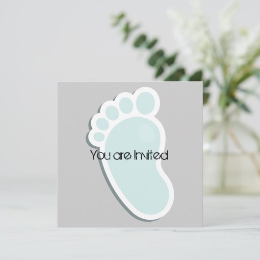 Little Footprints Baby shower Kaart (Staand voorkant)