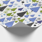 Little Forest Blauw-Groen inpakpapier (Hoek)