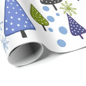 Little Forest Blauw-Groen inpakpapier (Rol Hoek)