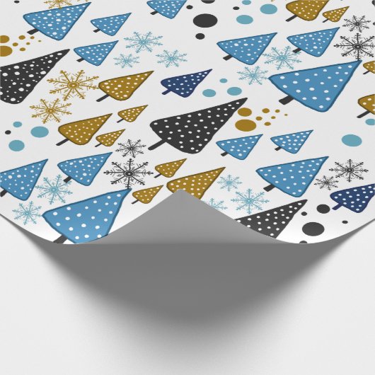 Little Forest Blauw inpakpapier (Hoek)