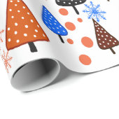 Little Forest Blauw-Sinaasappel inpakpapier (Rol Hoek)