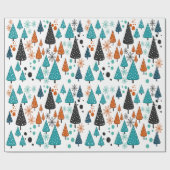 Little Forest Blauwgroen-Sinaasappel inpakpapier (Vlak)