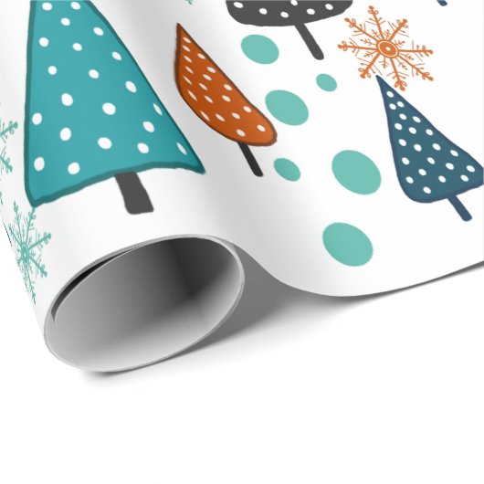 Little Forest Blauwgroen-Sinaasappel inpakpapier (Rol Hoek)