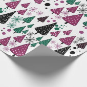 Little Forest Bourgondië-groen inpakpapier (Hoek)