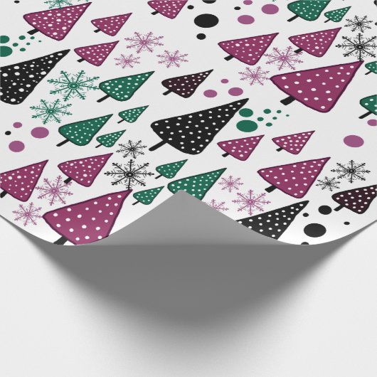 Little Forest Bourgondië-groen inpakpapier (Hoek)