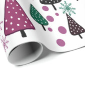 Little Forest Bourgondië-groen inpakpapier (Rol Hoek)