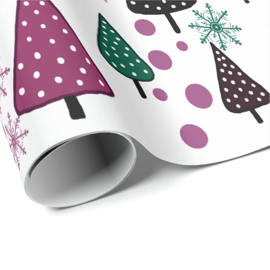 Little Forest Bourgondië-groen inpakpapier (Rol Hoek)