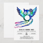 Little Forest digitale uil verjaardag Kaart (Voorkant / Achterkant)