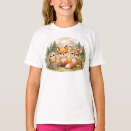 Little Forest Friends: A Cozy Fox, Owl & Deer Adve T-shirt