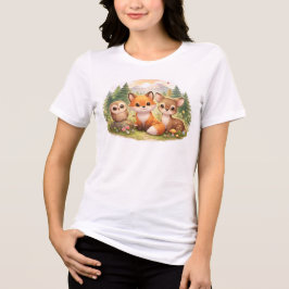 Little Forest Friends: A Cozy Fox, Owl & Deer Adve Tri-Blend Shirt
