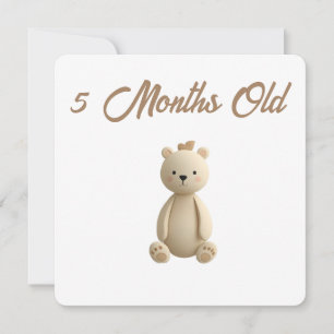 Little Forest Friends Baby Mijlpaalkaart – 5 maand Feestdagenkaart