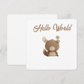 Little Forest Friends Baby Milestone Card – Hello  Feestdagenkaart (Voorkant / Achterkant)