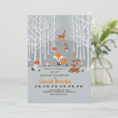 Little Forest Friends Uitnodiging (Staand voorkant)