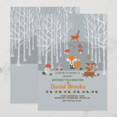 Little Forest Friends Uitnodiging (Voorkant / Achterkant)