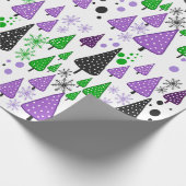 Little Forest Groen-Paarse inpakpapier (Hoek)