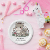 Little Forest Wolf Baby shower Papieren Bordje (Feest)
