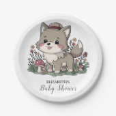 Little Forest Wolf Baby shower Papieren Bordje (Voorkant)
