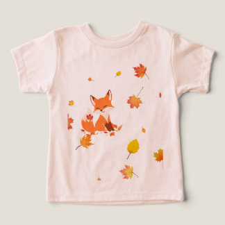 Little Fox & Autumn Leaves Baby T-shirt
