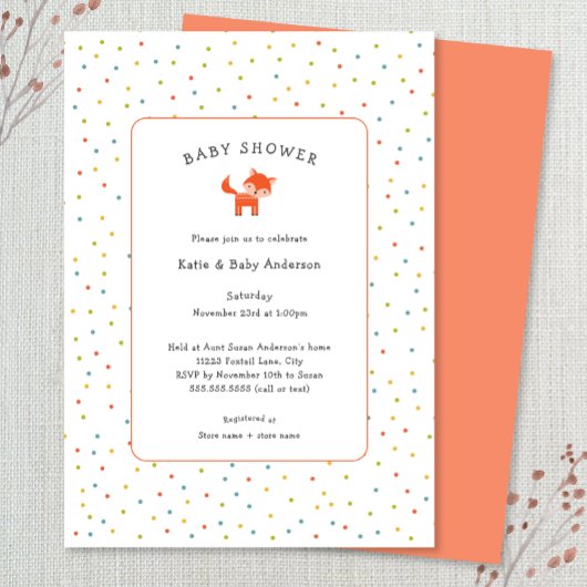 Little Fox Baby shower Invitation Bedankkaart